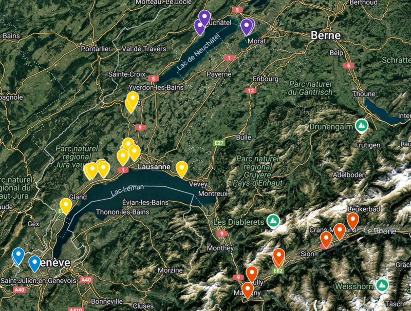 Carte avec repères